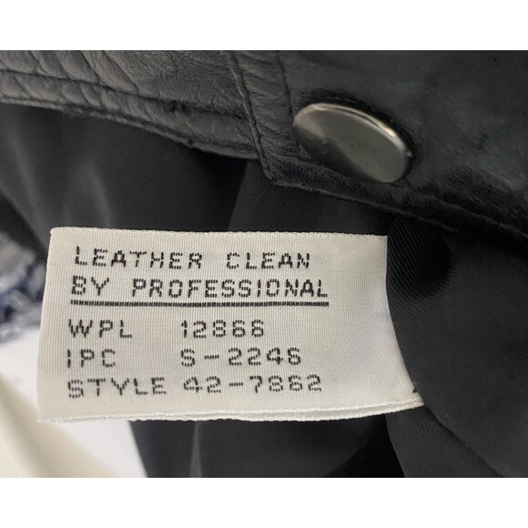 Hill & Archer Black Leather Bomber Jacket | Zip Snap Front Lined Classic Fit 46 - Picture 7 of 7